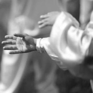 A practitioners hands whilst doing Taichi