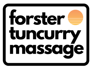 Forster Tuncurry massage logo, showing a setting sun.